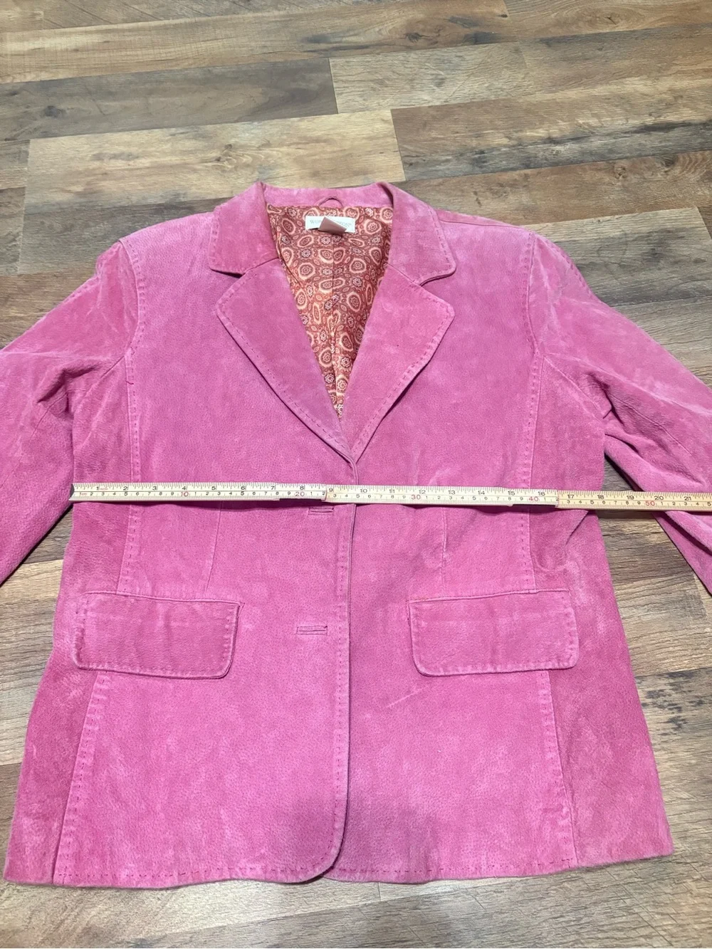 Worthington Pink Suede Leather Blazer Jacket Women’s Large